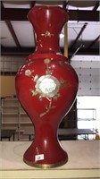 15 inch enameled vase with mother of pearl inlay,