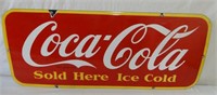1947 COCA-COLA SOLD HERE ICED COLD PORC KICK PLATE