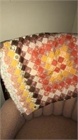 Quilt piece made out of fees sack.