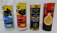LOT OF 4 SNOWMOBILE & OUTBOARD OIL CANS