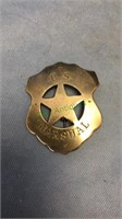 Nickel metal US Marshal badge, 3 inches tall,