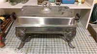 Large buffet chafffing covered serving dish,