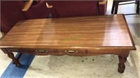 Vintage coffee table with a stretcher base, 16 x