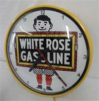 WHITE ROSE GASOLING ELECTRIC CLOCK