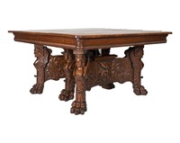 American Renaissance Winged Base Oak Table