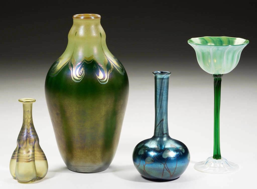 Fine selection of art glass, including Tiffany