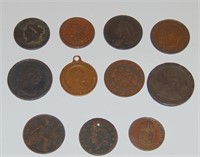 Small Lot of Coins-Tokens.