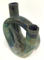 Art Pottery Double Vase Signed Keifer