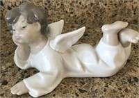 Lladro Porcelain Angel Lying Down, #4541