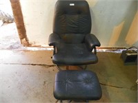 Black Swivel recliner & foot stool