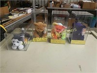 4 Ty Beanie Baby with display boxes