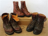 3 Pairs of Leather Boots- Danner & Vibram