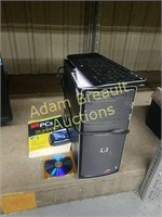 HP PC computer tower and keyboard, Windows 7
