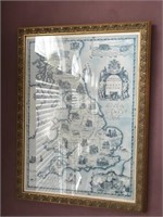 Great Britain Map Framed