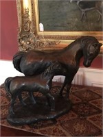Horse and Foal Statue