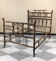 Rare Antique bamboo Double Size Bedframe