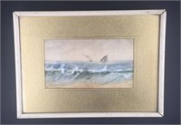 Original watercolor of boats