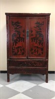 Tall Antique Asian Cabinet with Secret Compartment