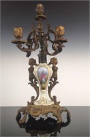 Sevres porcelain mount gilt bronze candelabra