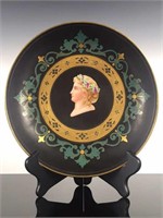 Antique hand painted plate with portrait