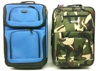 (2) Carry-On Rolling Suit Cases w/ Cosmetic Bags