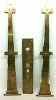 Antique Brass Door Handle w/ Decorative Hinges