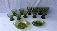 Vintage Green Glassware