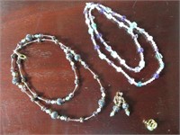 Bead necklaces and screw back earrings