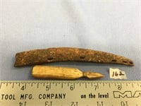 St. Laurence Island artifacts:  1 unfinished ivory