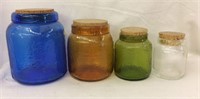 4 Pilgrim Kitchen Chemistry Colored Jars