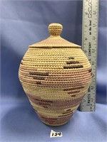 Hooper Bay grass basket, 7.5" tall, extremely tigh