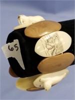 Fossilized ivory stretch bracelet, scrimmed with v