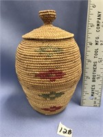 Hooper Bay grass basket c.1920,  5.5" tall