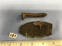 St. Laurence Island iron artifacts: iron nail and