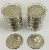 40 Silver Half Dollars, 1969, B. U.