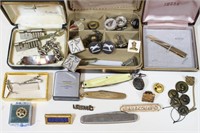 Cuff Links, Pocket Knives, Sterling Bracelets