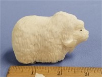 2" x 3" extremely detailed carving of a musk ox wi