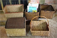 (5) Wicker Basket Bins/ Decorative Storage, Plus