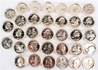 Coin 33 Proof Washington Quarters 90% Silver