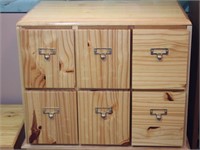 Light Wood 6-Drawer DVD Storage Cabinet
