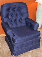 Dark Blue Swivel Rocker Chair-By Best Chairs