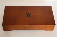 Chess & Checker Game Board Set in Wooden Box