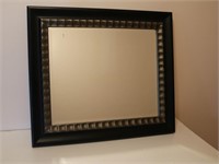 Beveled Glass Dark Wood Framed Mirror