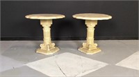 Pair of marble top end tables