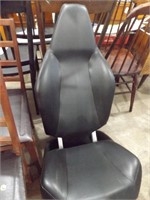 PAIR OF BLACK LEATHER CAR SEATS