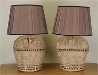 Pair of Decorator Style Large Lamps