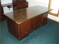 National Executive Brown Cherry Finish Desk w/