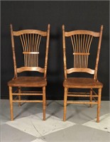 pair of oak Windsor chairs