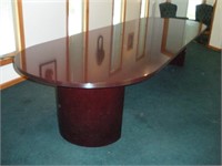 Oblong Brown Cherry Finish Conference Table (5 Pc