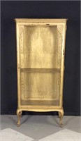 Gold Painted Glass Front Cabinet